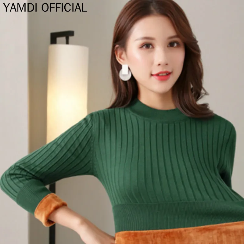 

YAMDI Women Sweater Female Korean Slim Solid Thin Elegant Jumper Woman 2019 Autumn Winter O Neck Pullover Tops 2019 New Clothin