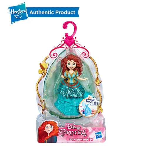 Hasbro disney Princess 3 дюйма маленькое королевство спин история Белль Золушка Тиана красота вращающаяся игрушка куклы рождественский подарок для девочек - Цвет: MERIDA