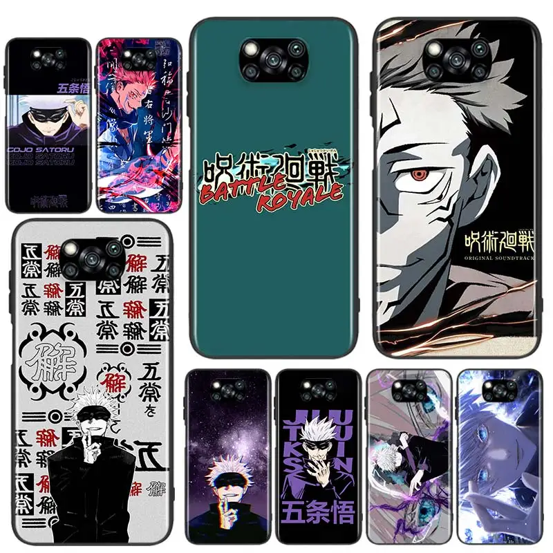 

Jujutsu Kaisen Anime Cartoon For Xiaomi Poco X3 GT NFC M3 F3 C3 M2 F2 F1 X2 Pro Mi Mix 3 Play Silicone Soft Black Phone Case