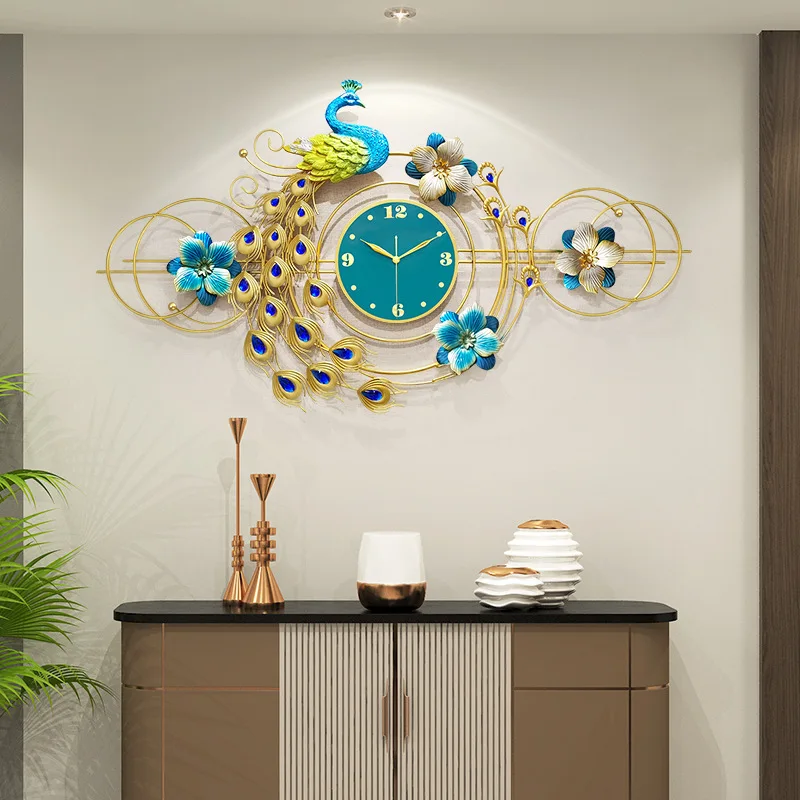 

Peacock Wall Decoration Wall Clock Wall Decorations Creative Trend Three-Dimensional Decoration Clock Clock Home Decor