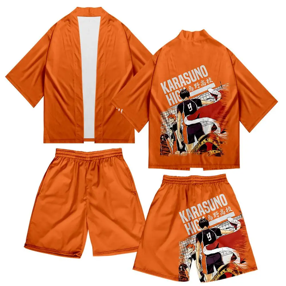 Новый сезон Haikyu! Летние японские кимоно и штаны в стиле Харадзюку комплект с