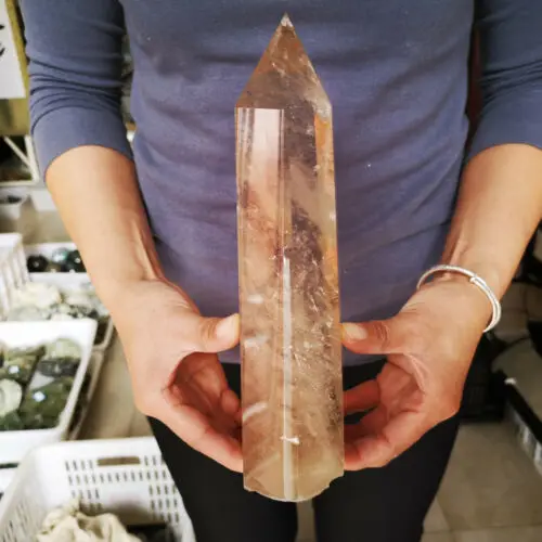 1100-1300 г натуральный Смоки Кварц Кристалл обелиск палочка точечное Исцеление | Дом