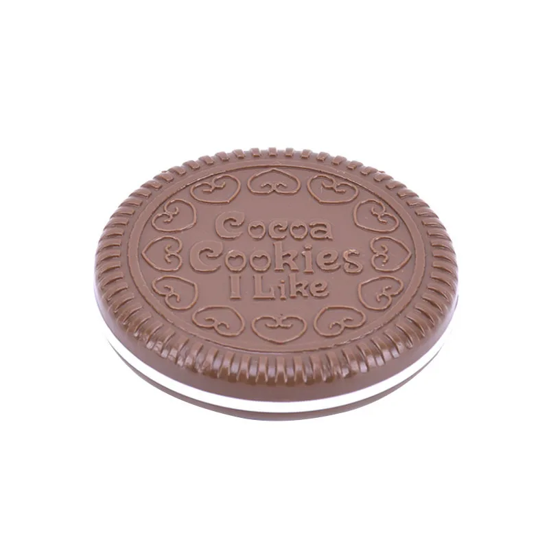 Japan and South Korea popular chocolate portable folding small mirror sandwich biscuit makeup mirror