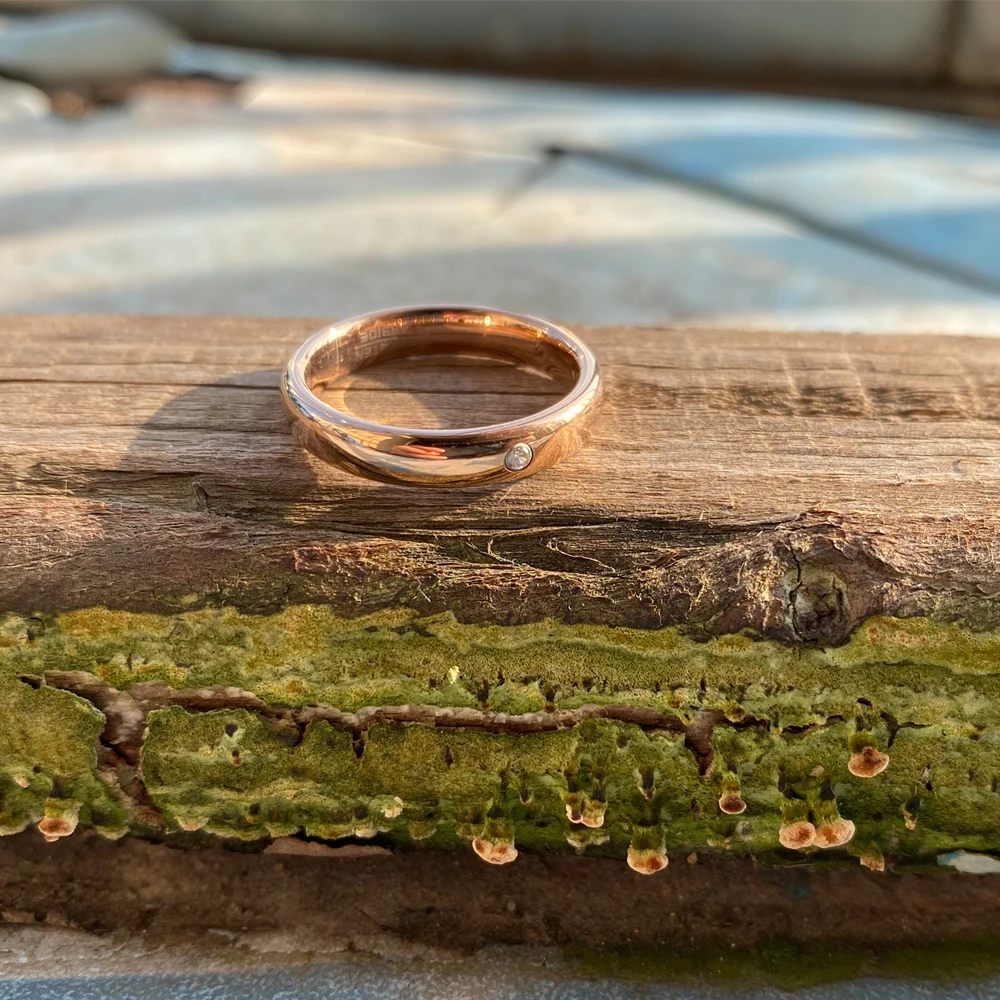 585 розовое золото кольца для Для женщин и девочек партиями по 4 мм Вольфрам