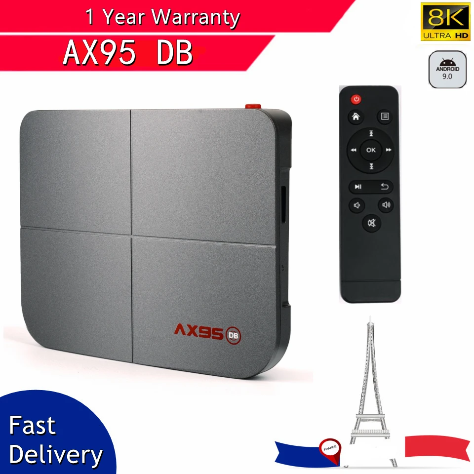 Лучшая Смарт Ip ТВ приставка AX95DB Amlogic S905X3 четырехъядерная 64 Android 9 0 поддержка Blu ray BD