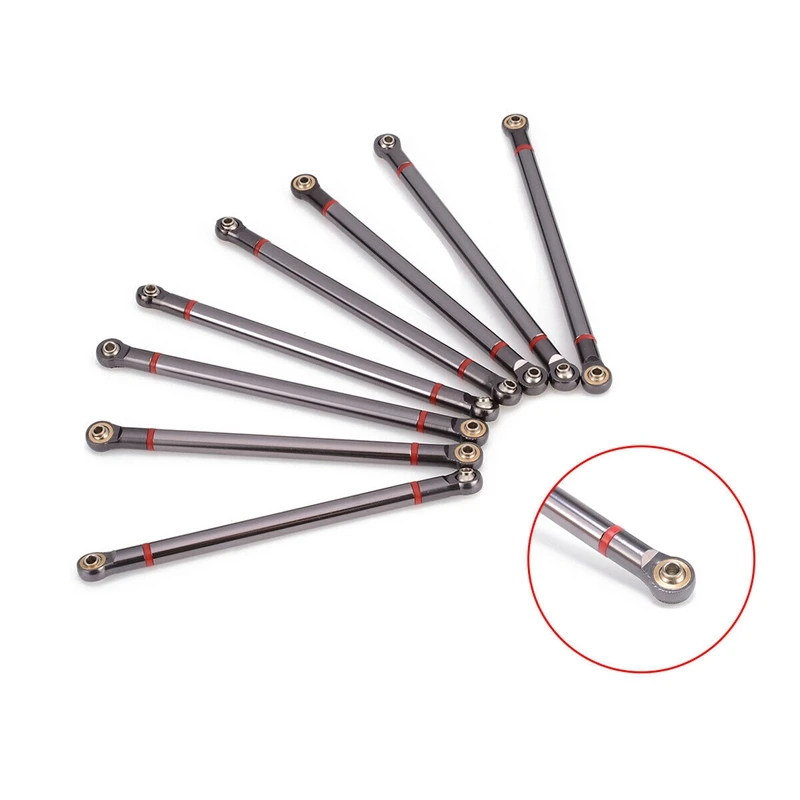 8Pcs Wheelbase Link Rod Aluminum Alloy Link Rod 313Mm for 1/10 Rc Car Crawler Axial Scx10