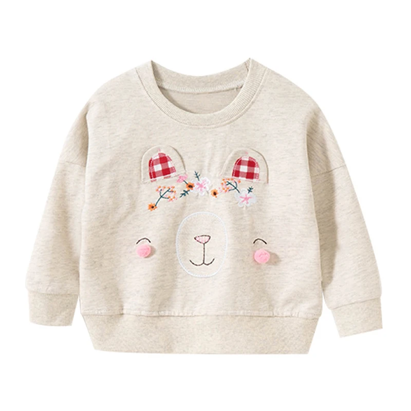 

Jumping Meters Cartoon Print Baby Girls Alpaca Sweatshirts For Spring Autumn Kids T-Shirts Cotton White Clothes 2-9years