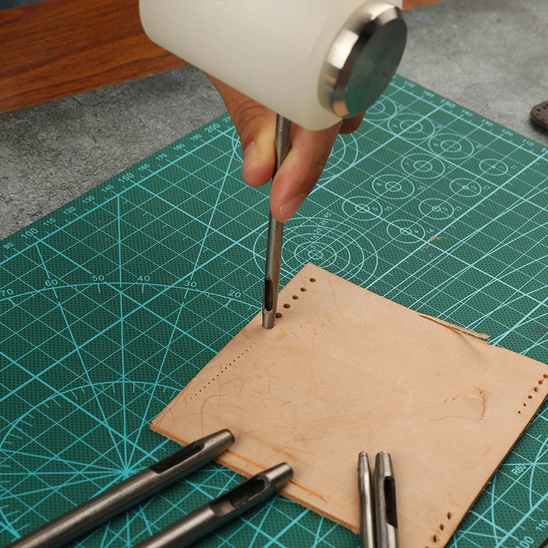 RORGETO Hole Hollow Punch Leather Cutter 0.5mm-5mm Belt Round Steel Watch Band Puncher | Дом и сад