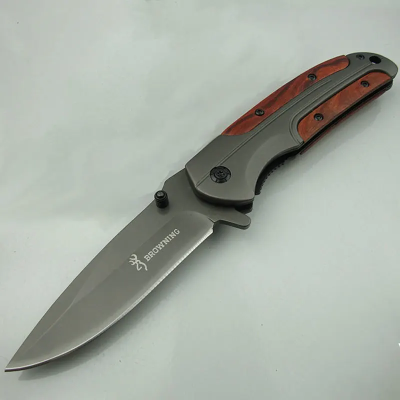 

OEM BrownIng DA43 Folding Knife 440C Blade ACID Twig Wood Handle Tactical Pocket Camping Tool Hunting Survival Knives