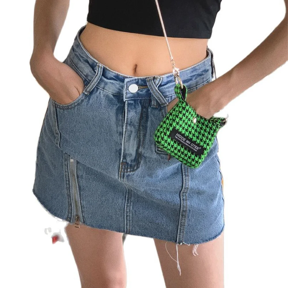 

Модная женская короткая джинсовая юбка с завышенной талией, лето 2021, Корейская Сексуальная полуюбка, трапециевидная, женская одежда Hakama