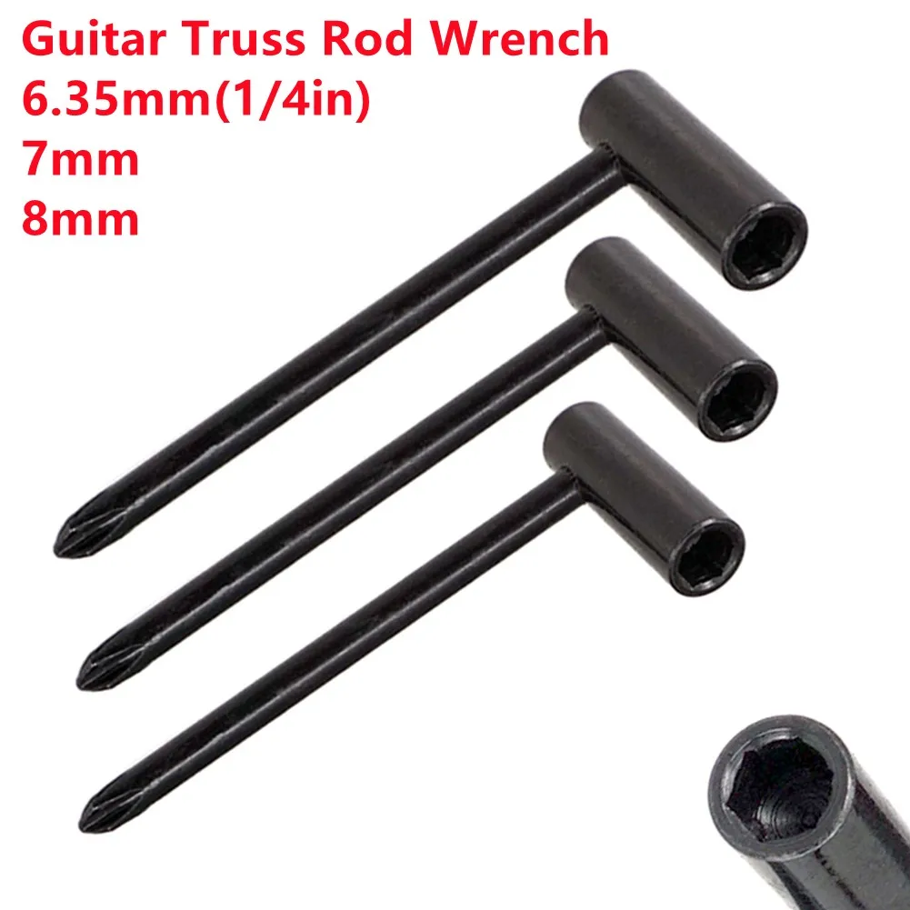 

Electric Guitar Truss Rod Adjusting Wrench Box Spanner 6.35mm 7mm 8mm Silver Black Hex Truss Rod Wrench Guitar Accessories