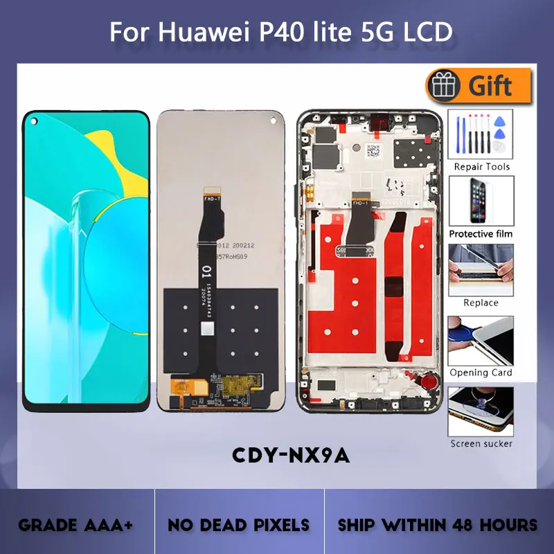 

LCD Display for Huawei P40 Lite 5G CDY-NX9A N29A NX29A LCD with Frame Honor 30s CDY-AN90 Screen Replacement for Nova 7 SE Displa