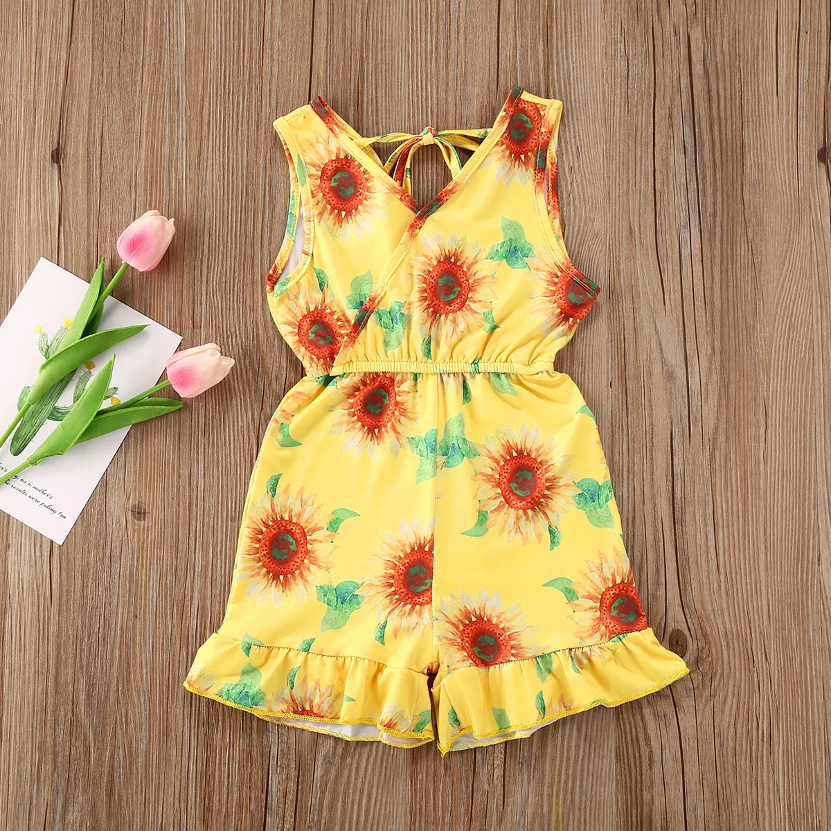 Летняя одежда для малышей 2020 комбинезон без рукавов с цветочным принтом