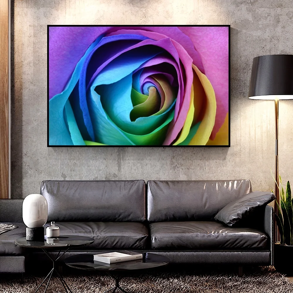 

Artcozy Oil Canvas Painting rose_colorful_bud_close_up For Home Decoration Wall Art