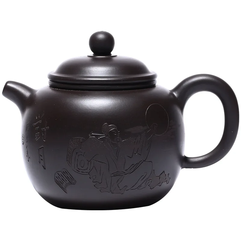 

Purple clay teapot Yixing origin baozun teapot hand carved tea set online shop