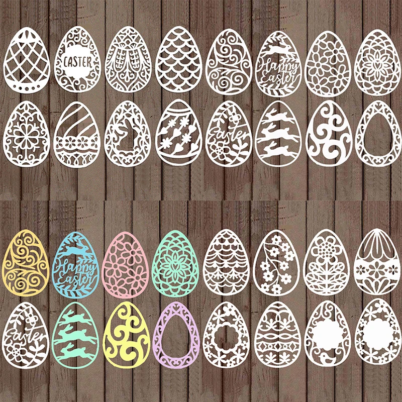 

8pcs/set easter eggs cutting die cut die mold 2021 new diecuts for diy scrapbooking paper cards making crafts