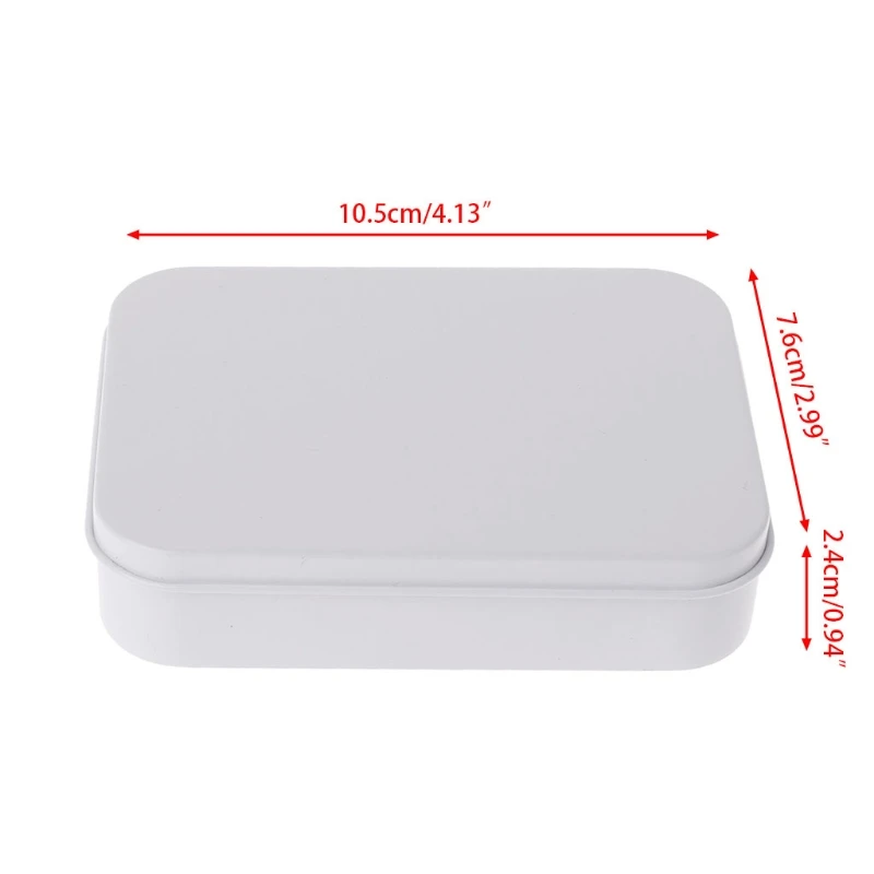 

Storage Box Small Jewelry Candy Coin Key Pills Organizer Tin White Gifts Packing G5GB
