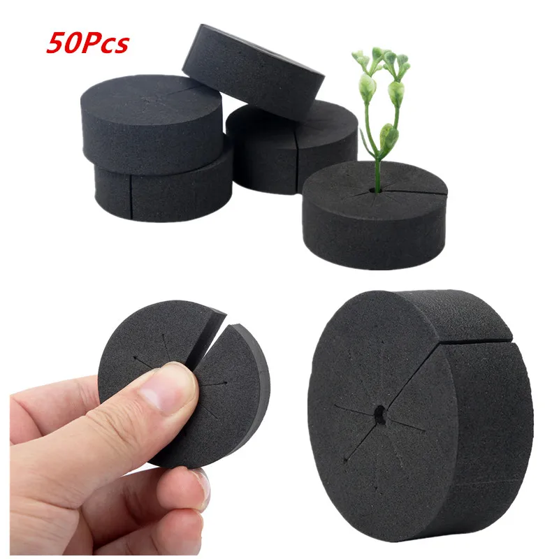 

50Pcs Garden Clone Collars Premium Neoprene Inserts Sponge Block for Hydroponics Cloning Plant Germination DIY Cloning Machines