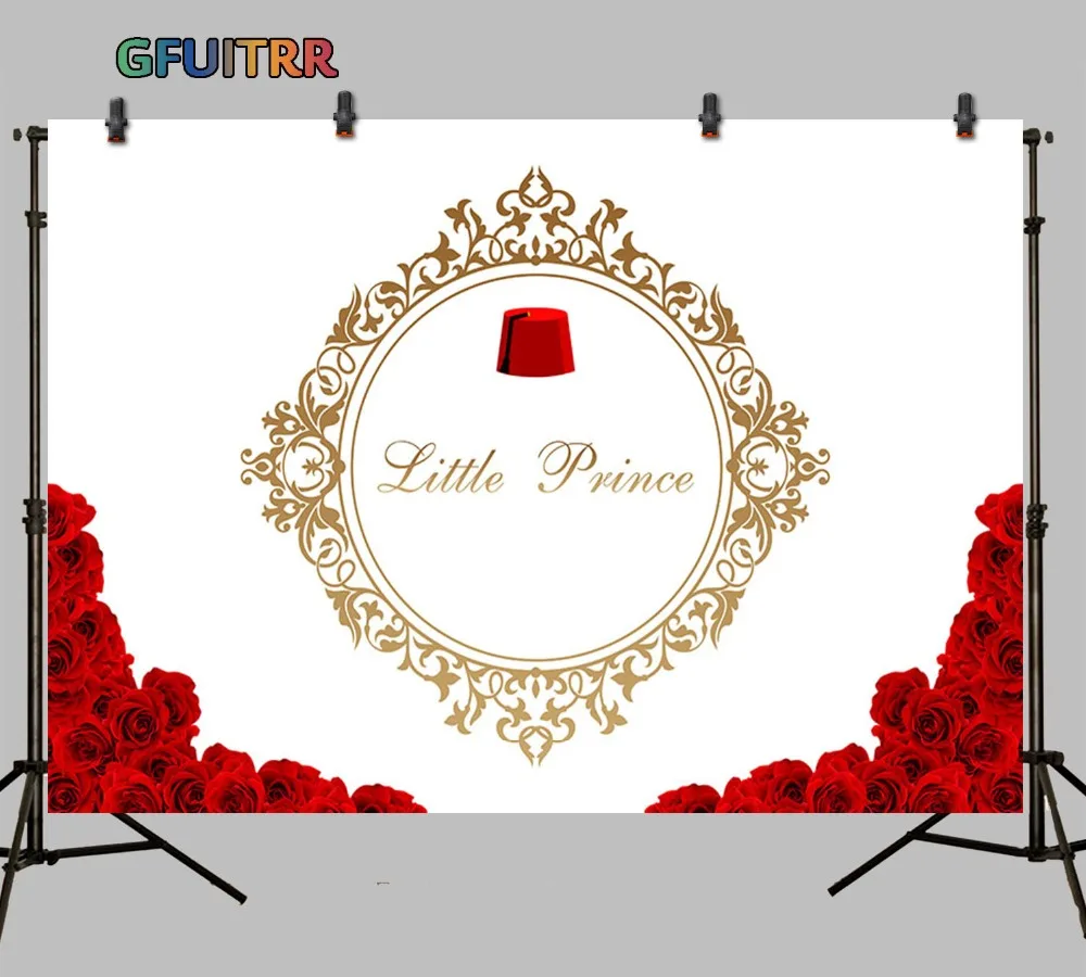 GFUITRR маленькая принцесса фотография Фон Baby Shower День рождения фото фон красный розовый баннер виниловый фото стенд реквизит