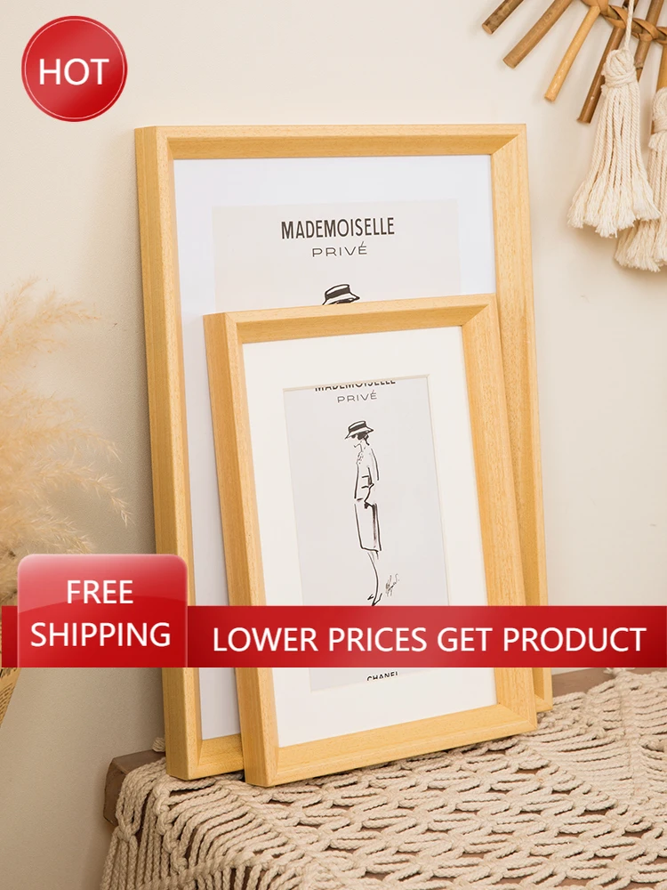 

Luxury Glod Photo Frame Setting Simplicity Ornaments Wood Photo Frame Father Day Family Wall Friends Frame Nordic Decor AG50XK