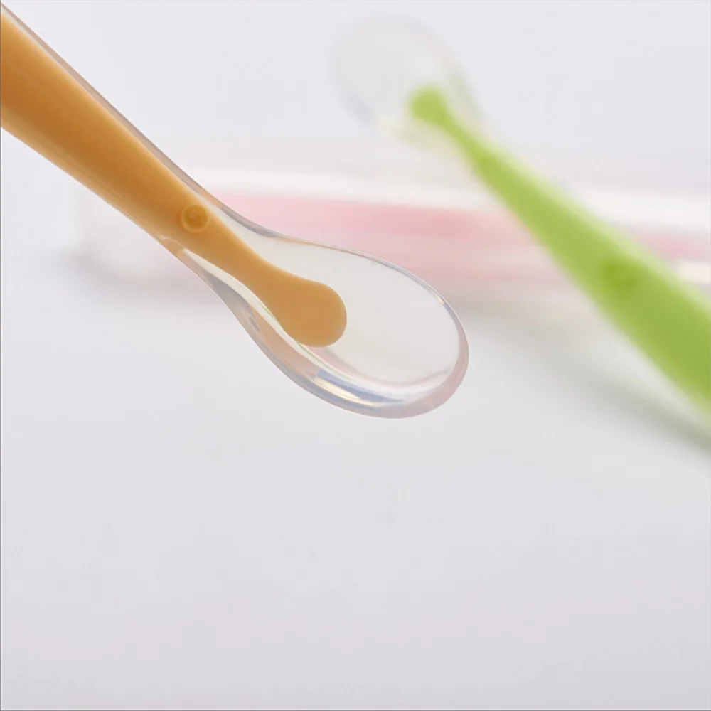 Детская Ложка силиконовая обучающая ложка для кормления ребенка мягкая детская |