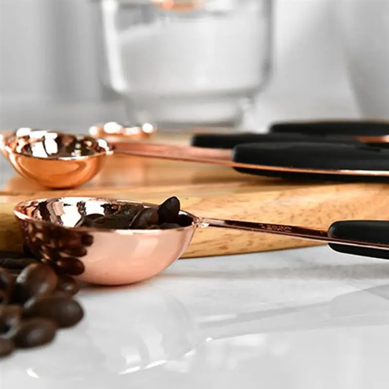 5 шт./компл. измерительные ложки разного размера розовое золото Жаростойкие из