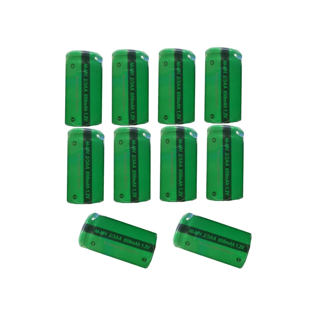 10 шт. PKCELL 2/3AA 1 2 V 650mAh ni mh аккумулятор 2/3 AA аккумуляторные батареи плоский верх для