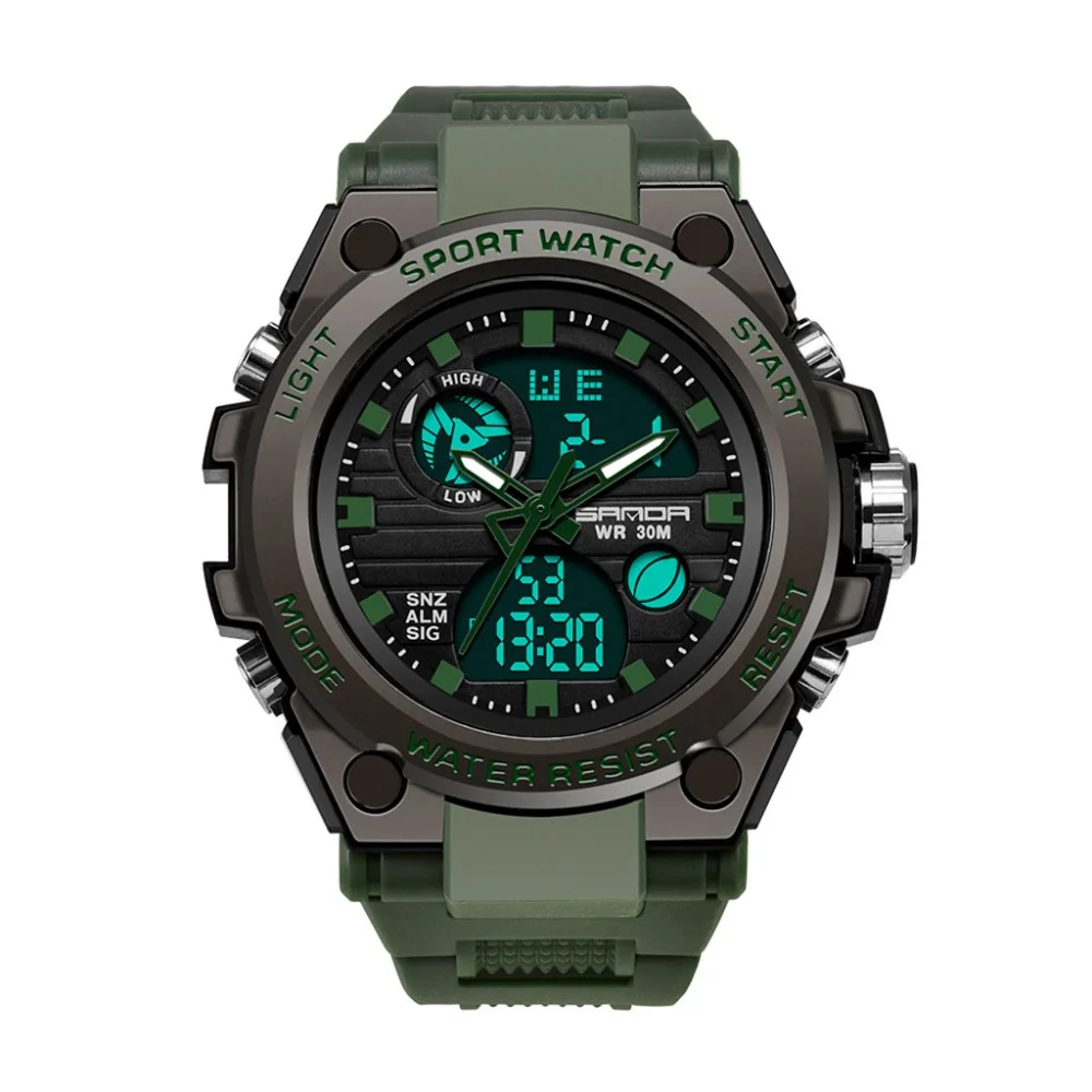 reloj мужские спортивные часы с двойным дисплеем Аналоговый Цифровой светодиодный электронный модные наручные часы reloj hombre erkek kol saati