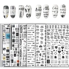 Наклейки для ногтей с 3D надписями, буквами на английском языке, дизайнерские украшения для ногтевого дизайна, маникюрные дизайнерские наклейки для ногтей