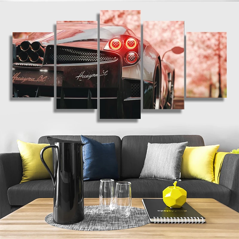 

5 Piece Canvas Wall Arts Decoration Pagani Huayra Paintings Living Room Modular Picture Bedroom Moder Poster Home