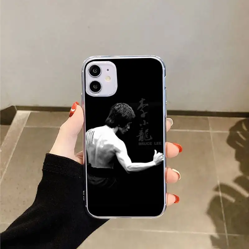 

Kungfu Taekwondo Bruce Lee Phone Case Transparent for iPhone 6 7 8 11 12 s mini pro X XS XR MAX Plus