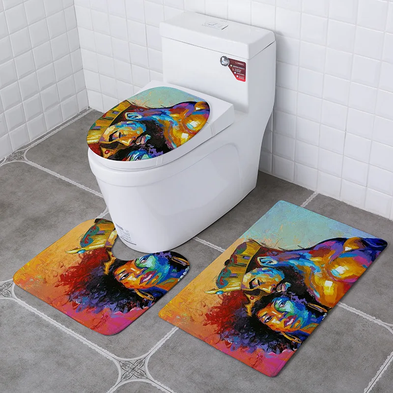

3Pcs/set New bathroom door Bath Mat Toilet Rug Bathroom Soft Absorbent Mats