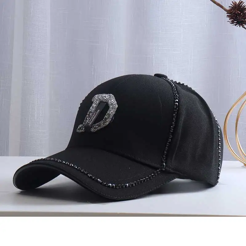 2021 New Rhinestone Baseball Caps Women Colorful Diamond Caps D Letter Hip-pop Hat Casual Snapback Cap Female Casquette Sun Hat