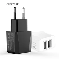 dual usb charger travel eu plug fast charging adapter portable dual wall charger mobile phone cable for iphone 12 samsung xiaomi