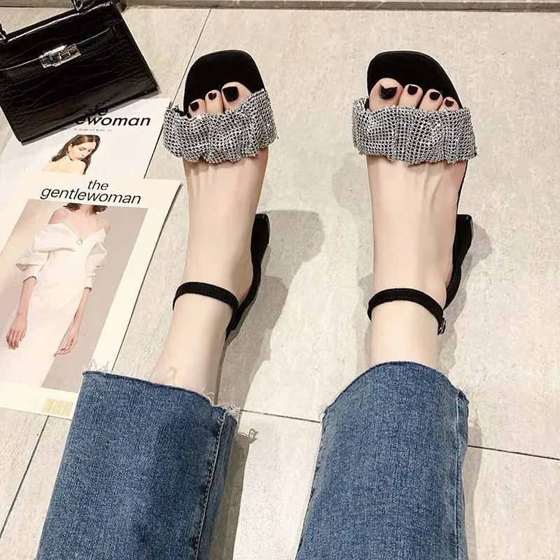 

Block Heels All-Match Med Roman Sandals Fashion Womens Shoes 2021 Suit Female Beige Espadrilles Platform Chunky Medium Gladiator