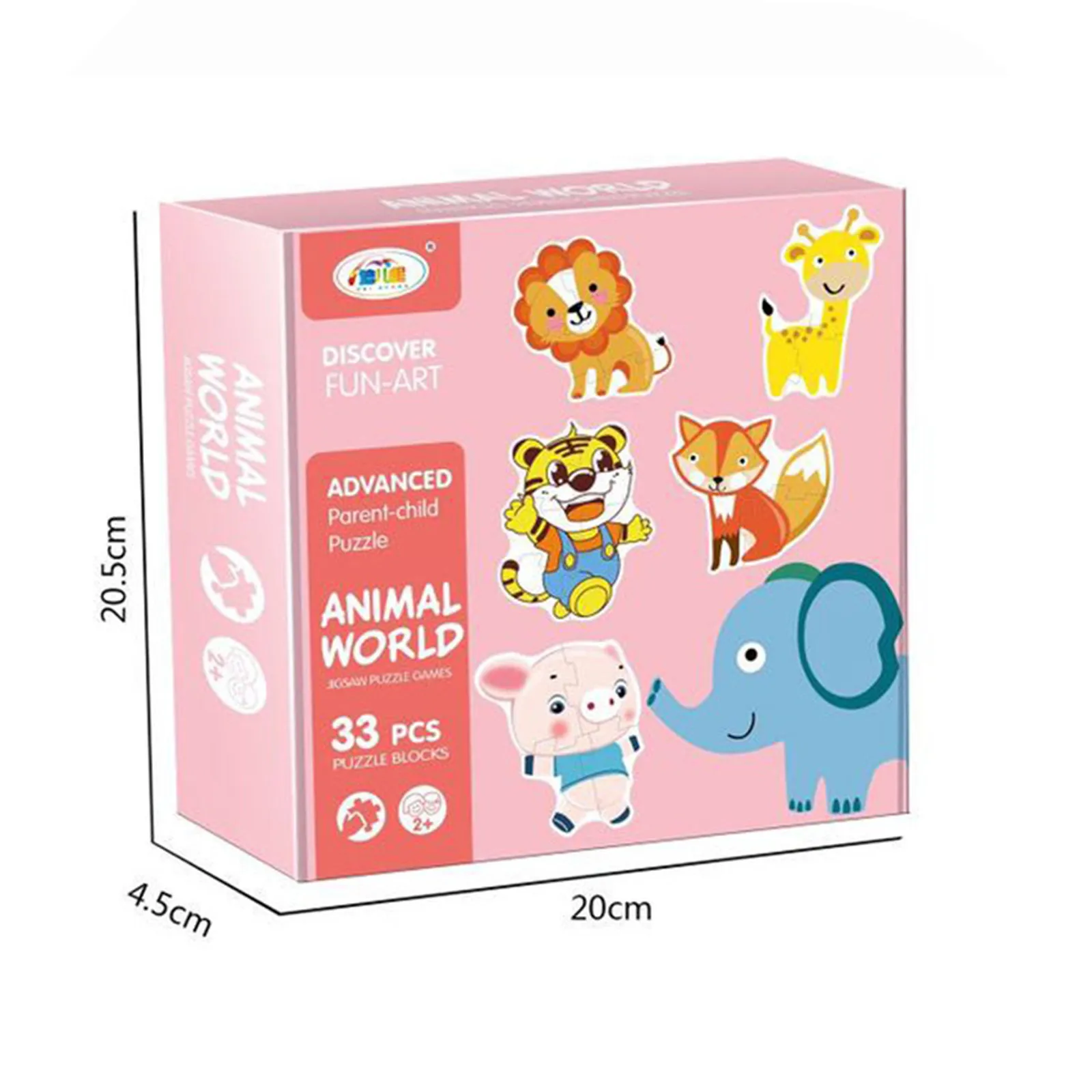 

40# Children's Intelligence Early Education Puzzles Animal 33 Pcs Puzzles Children's Animal Magnetic Jigsaw Puzzle Drawing Toys
