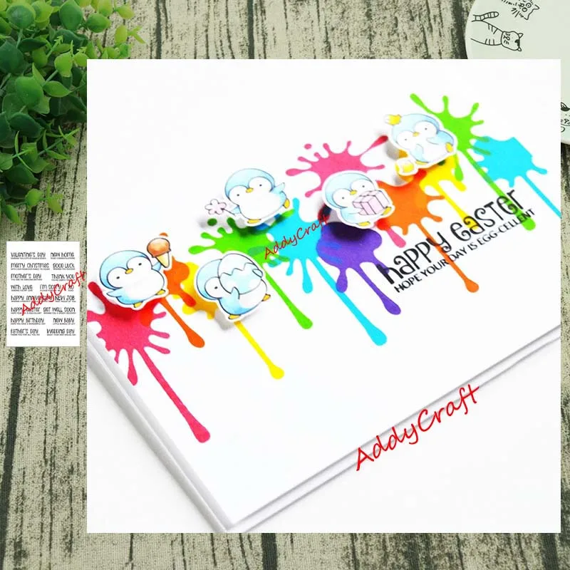 Ежедневные языки прозрачные наклейки и металлический Трафаретный вырубной