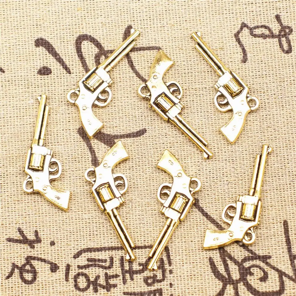 

Craft For Jewelry Findings Components 5pcs 35x16mm Antique Gold Color Pistol Charms