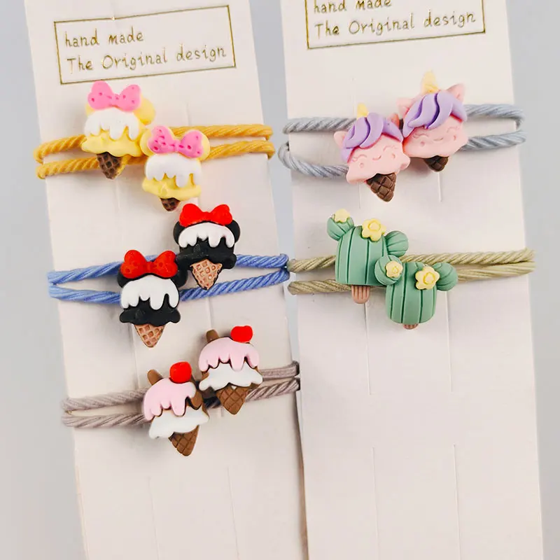 

10PCS root children's Hair ring Headwear hair Korean version the cartoon headwear girl rubber band sweet cute Hair accesso