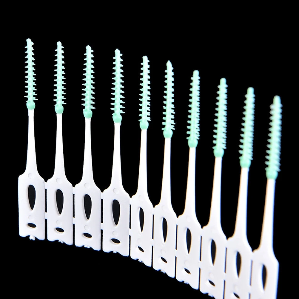 

40pcs/Pack Oral Hygiene Tooth Dental Floss Oral Deep Clean Dental Flosser Soft Silicone Teeth Cleaning Floss Interdental Brushes