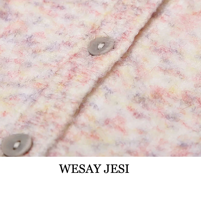 

WESAY JESI Women 2021 Fashion Textured Weave Loose Knitted Cardigan Sweater Vintage Long Sleeve Female Outerwear Chic Tops