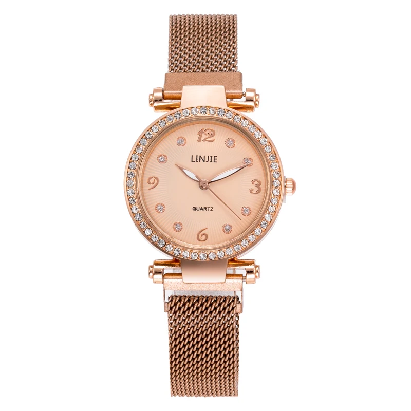 

Розовое золото Для женщин часы 2020 лучший бренд класса люкс Магнитная звездное небо женские наручные часы с сетчатым женские часы для челнок...