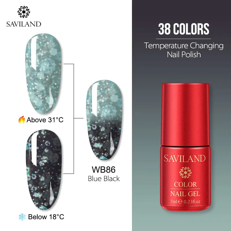 7ml WB86 Saviland 7 мл Тепловая температура изменение УФ-гель для ногтей изменение настроения Хамелеон Гель лак для ногтей цветной гель лак - Цвет: 7ml WB86