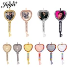20 шт Ключ Сердце основа Подвески с Стразы 25 мм кабошон камея сплав поднос рамка для сделанного ожерелья брелок ювелирные изделия компоненты