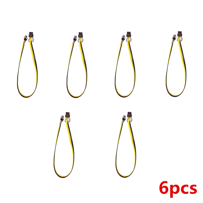 

6 PCS 6 Pin PCI-E to 8 Pin (6+2) PCI-e (Male To Male) GPU Power Cable 50cm for Graphic Cards For HP Server Breakout Board