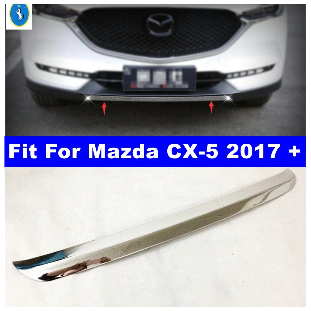 

Front Bumper Bottom Lid Protection Panel Plate Cover Trim For Mazda CX-5 CX5 2017 - 2022 Stainless Steel Accessories Car-styling