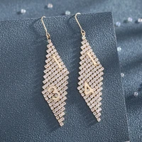 fashion 1314 earrings for women shining crystal geometric earings 2022trend jewelry female statement rhombus dangle