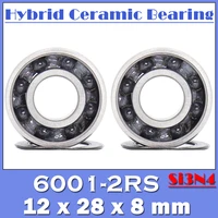 6001 hybrid ceramic bearing 12288 mm 2 pcs bicycle bottom brackets spares 6001rs si3n4 ball bearings
