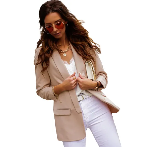 

Autumn and winter women's long sleeve Blazer 2021 new ol temperament professional slim top coat