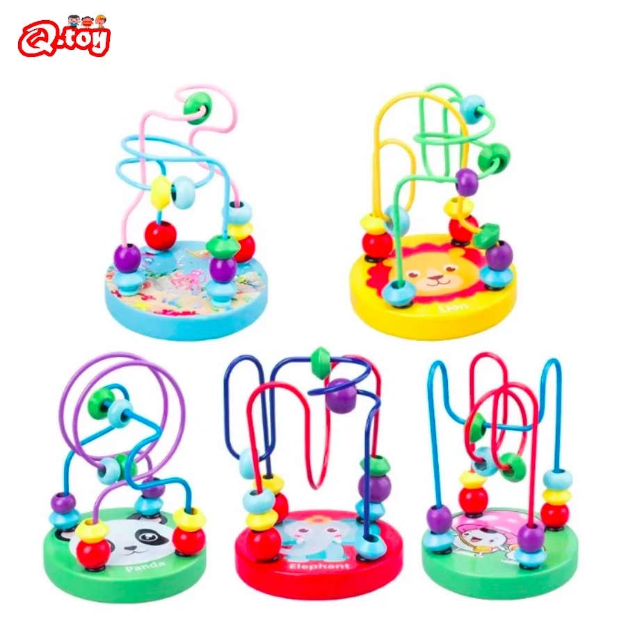 

Wholesale best super Wooden Bead Maze Toy cartoon base maze bead 4 ways preschool Montessori Educational for Baby Kids toddlers
